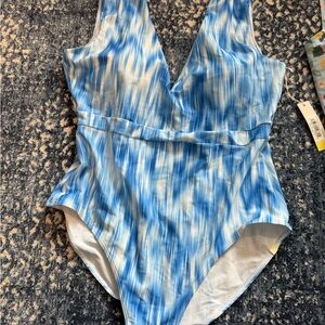 Summersalt Blue and White One Piece Swimsuit